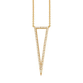 0.20ct 14k Yellow Gold Diamond Triangle Necklace
